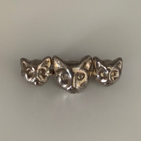 Vintage MEOW 925 Three Little Kitten Brooch - Picture 1 of 4